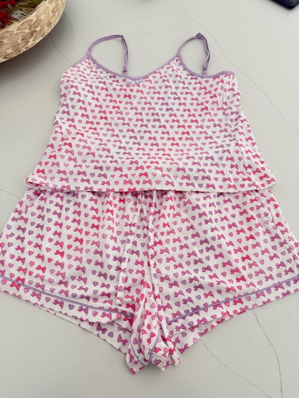 Roller Rabbit Bows & HeartsPajama 2 Piece Tank Top & Shorts Set Sleepwear M